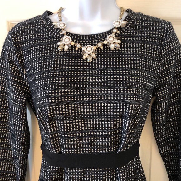 Black + Cream Drop Waist Flounce Dress - Picture 3 of 16